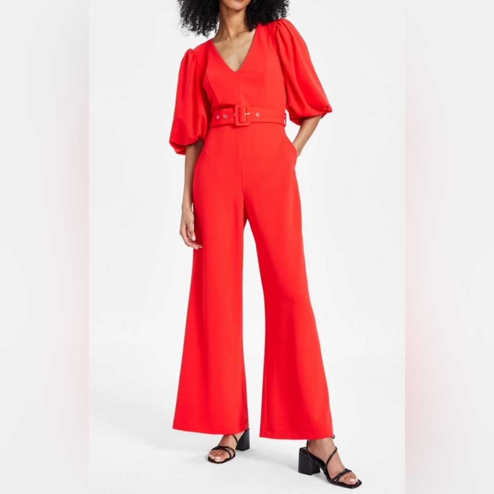 NWT! Rachel Roy.Elegant Red Jumpsuit with Belt. Size Medium